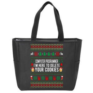 Computer Programmer I'm Here To Delete Your Cookies Xmas Zip Tote Bag