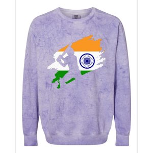 Cricket Patriotic India Sports Jersey Colorblast Crewneck Sweatshirt