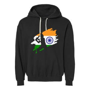 Cricket Patriotic India Sports Jersey Garment-Dyed Fleece Hoodie