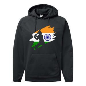 Cricket Patriotic India Sports Jersey Performance Fleece Hoodie