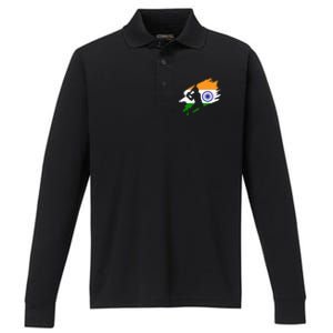 Cricket Patriotic India Sports Jersey Performance Long Sleeve Polo