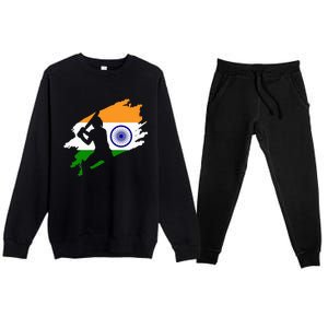 Cricket Patriotic India Sports Jersey Premium Crewneck Sweatsuit Set