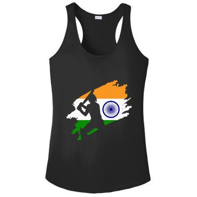 Cricket Patriotic India Sports Jersey Ladies PosiCharge Competitor Racerback Tank