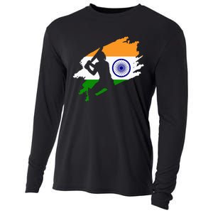 Cricket Patriotic India Sports Jersey Cooling Performance Long Sleeve Crew