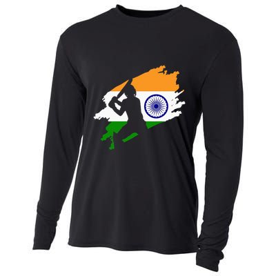 Cricket Patriotic India Sports Jersey Cooling Performance Long Sleeve Crew