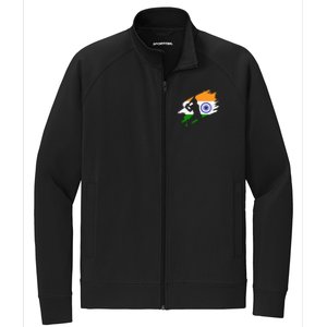 Cricket Patriotic India Sports Jersey Stretch Full-Zip Cadet Jacket