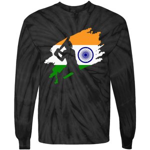 Cricket Patriotic India Sports Jersey Tie-Dye Long Sleeve Shirt