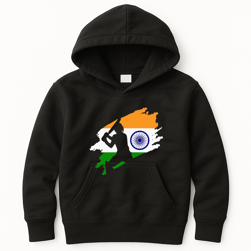 Cricket Patriotic India Sports Jersey Kids Hoodie