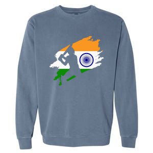 Cricket Patriotic India Sports Jersey Garment-Dyed Sweatshirt