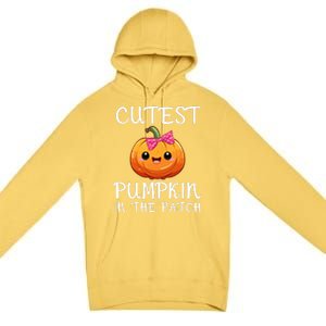 Cutest Pumpkin In The Patch Funny Halloween Thanksgiving Premium Pullover Hoodie