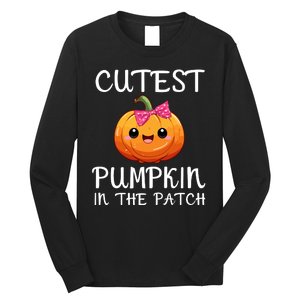 Cutest Pumpkin In The Patch Funny Halloween Thanksgiving Long Sleeve Shirt