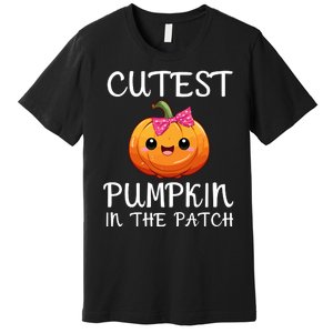 Cutest Pumpkin In The Patch Funny Halloween Thanksgiving Premium T-Shirt