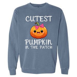 Cutest Pumpkin In The Patch Funny Halloween Thanksgiving Garment-Dyed Sweatshirt