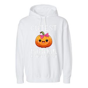 Cutest Pumpkin In The Patch Funny Halloween Thanksgiving Garment-Dyed Fleece Hoodie