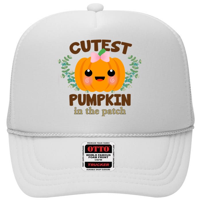 Cutest Pumpkin In The Patch October High Crown Mesh Back Trucker Hat