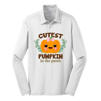 Cutest Pumpkin In The Patch October Silk Touch Performance Long Sleeve Polo