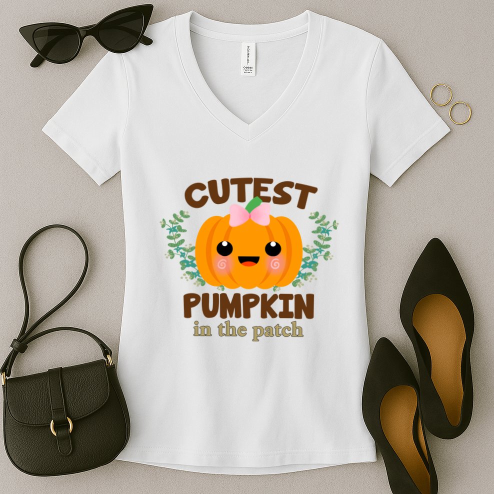Cutest Pumpkin In The Patch October Women's V-Neck T-Shirt