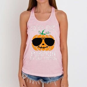 Coolest Pumpkin In The Patch Halloween Women's Knotted Racerback Tank