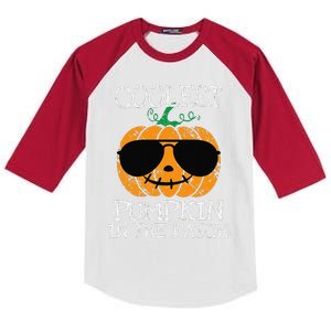 Coolest Pumpkin In The Patch Halloween Kids Colorblock Raglan Jersey