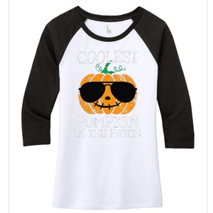 Coolest Pumpkin In The Patch Halloween Women's Tri-Blend 3/4-Sleeve Raglan Shirt