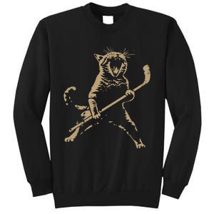 Cat Playing Ice Hockey Sweatshirt