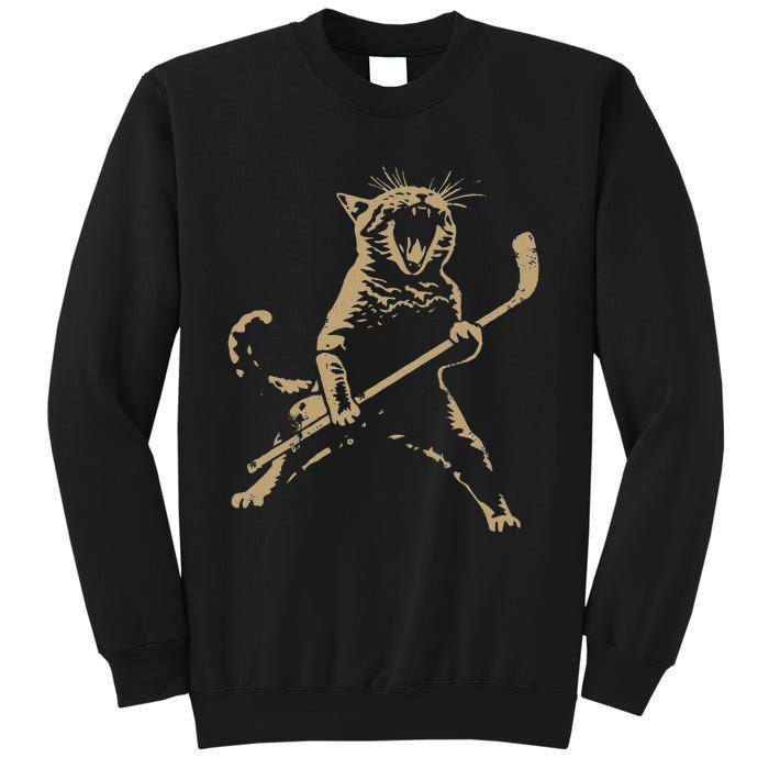 Cat Playing Ice Hockey Sweatshirt