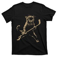 Cat Playing Ice Hockey T-Shirt