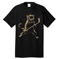 Cat Playing Ice Hockey Tall T-Shirt