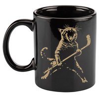 Cat Playing Ice Hockey 11oz C Handle Ceramic Mug