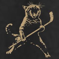 Cat Playing Ice Hockey 11oz C Handle Ceramic Mug