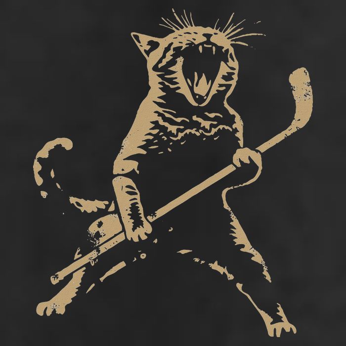 Cat Playing Ice Hockey 11oz C Handle Ceramic Mug