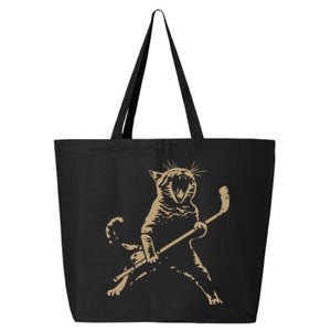 Cat Playing Ice Hockey 25L Jumbo Tote