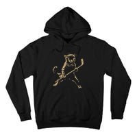 Cat Playing Ice Hockey Tall Hoodie