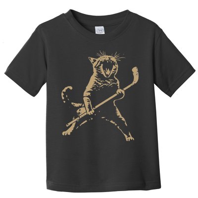 Cat Playing Ice Hockey Toddler T-Shirt