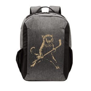 Cat Playing Ice Hockey Vector Backpack