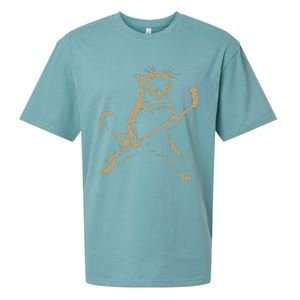 Cat Playing Ice Hockey Sueded Cloud Jersey T-Shirt