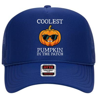 Coolest Pumpkin In The Patch Halloween High Crown Mesh Back Trucker Hat