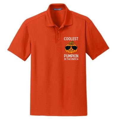 Coolest Pumpkin In The Patch Halloween Dry Zone Grid Polo