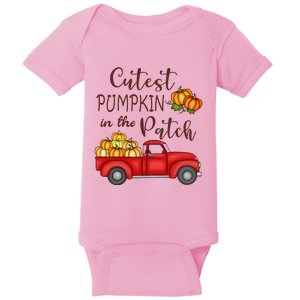 Cutest Pumpkin in The Patch Fall Halloween Baby Bodysuit