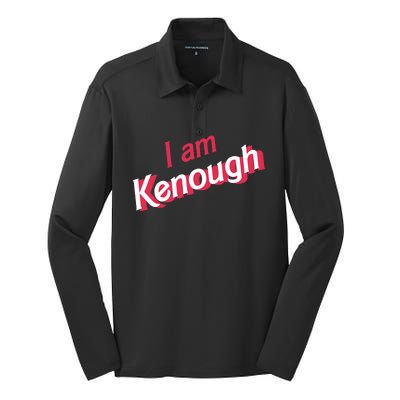 Cute Pinky I Am Kenough Funny I Am Kenough Silk Touch Performance Long Sleeve Polo