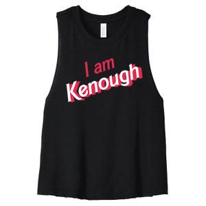 Cute Pinky I Am Kenough Funny I Am Kenough Women's Racerback Cropped Tank