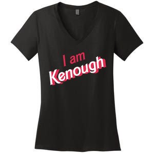 Cute Pinky I Am Kenough Funny I Am Kenough Women's V-Neck T-Shirt