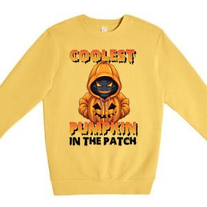 Coolest Pumpkin In The Patch Halloween Kids Design Premium Crewneck Sweatshirt