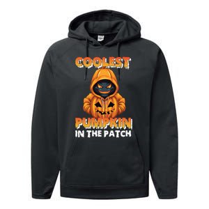 Coolest Pumpkin In The Patch Halloween Kids Design Performance Fleece Hoodie