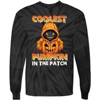 Coolest Pumpkin In The Patch Halloween Kids Design Tie-Dye Long Sleeve Shirt