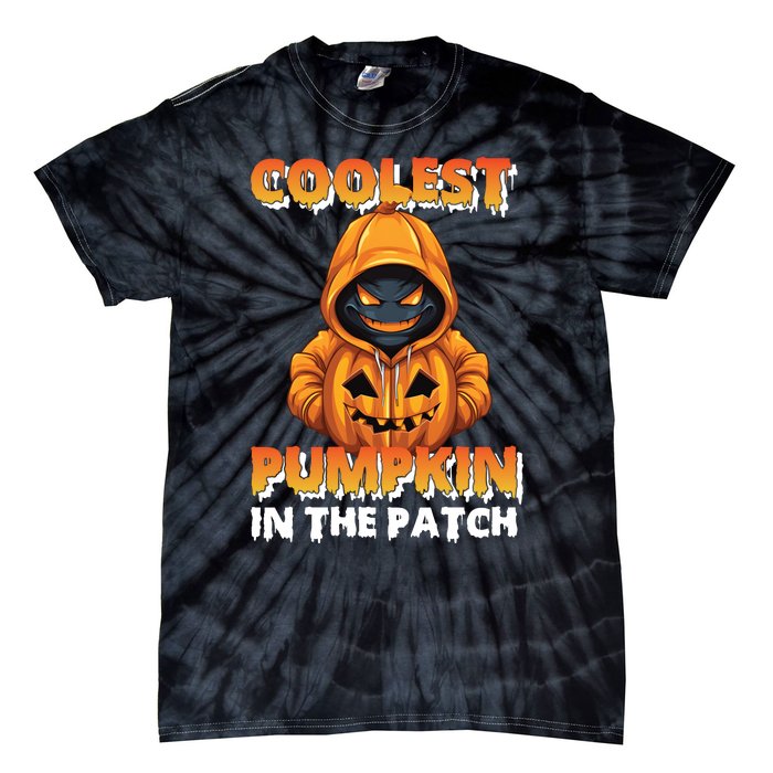 Coolest Pumpkin In The Patch Halloween Kids Design Tie-Dye T-Shirt