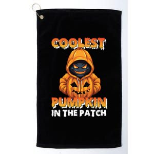 Coolest Pumpkin In The Patch Halloween Kids Design Platinum Collection Golf Towel