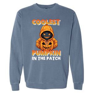 Coolest Pumpkin In The Patch Halloween Kids Design Garment-Dyed Sweatshirt