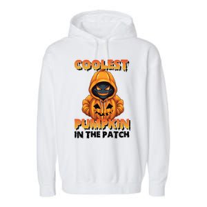 Coolest Pumpkin In The Patch Halloween Kids Design Garment-Dyed Fleece Hoodie