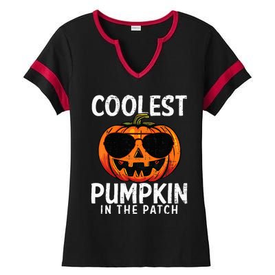 Coolest Pumpkin In The Patch Halloween Ladies Halftime Notch Neck Tee